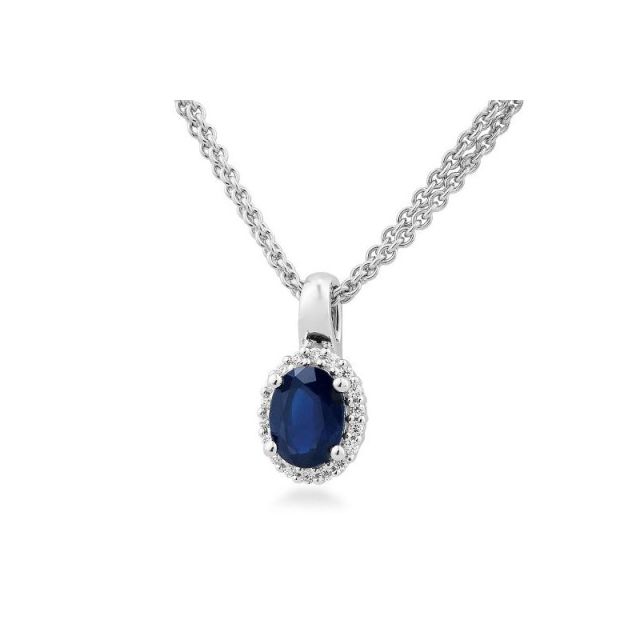 Anhänger Weißgold Saphir und Diamanten 47572