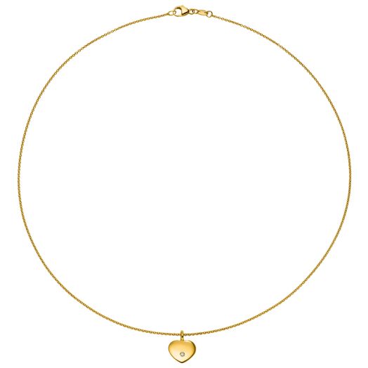 Collier mit Herz mit Brillant 0,02ct. W/Si 18600324