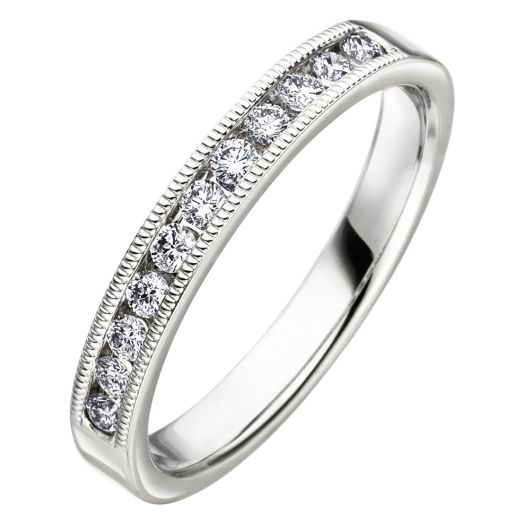 Memoire Verlobungsring Weißgold oder Platin Millgriff Ring 23866