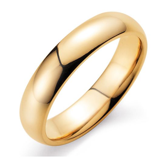 Verlobungsring Herrenring Gold 5mm Gelbgold poliert oder matt