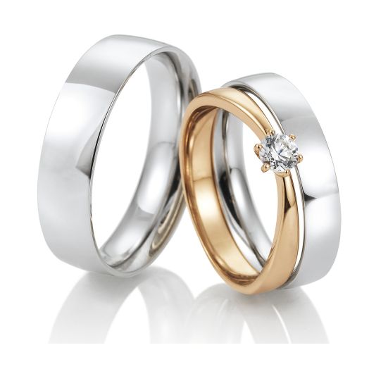 Trauringe mit Vorsteckring Breuning Weißgold 48/05502