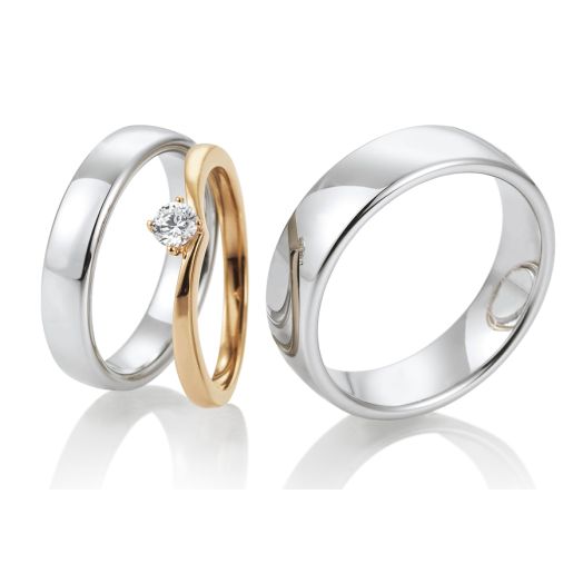 Trauringe mit Vorsteckring Breuning Weißgold 48/05504