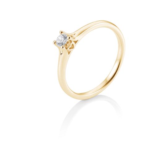Solitärring mit Herz in Gelbgold 0,10 - 0,25 ct. Verlobungsringe