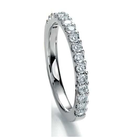Verlobungsring Memoire halb gefasst 585 Weißgold 0,25 ct.