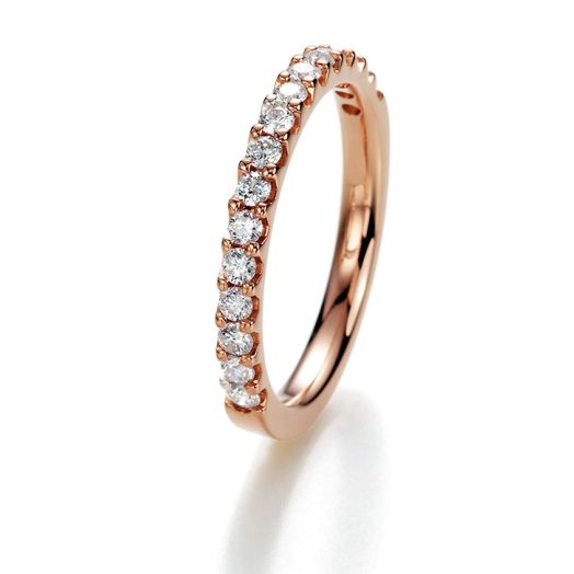 Verlobungsring Memoire halb gefasst 585 Rosegold 0,25 ct.