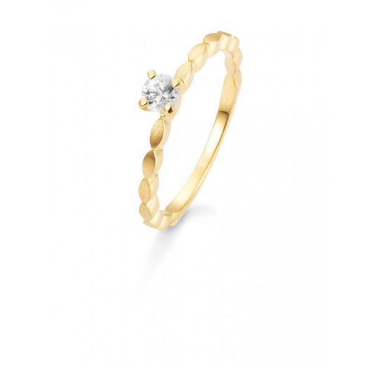 Damenring mit Safir in weiß Verlobungsring Gelbgold 42/03331