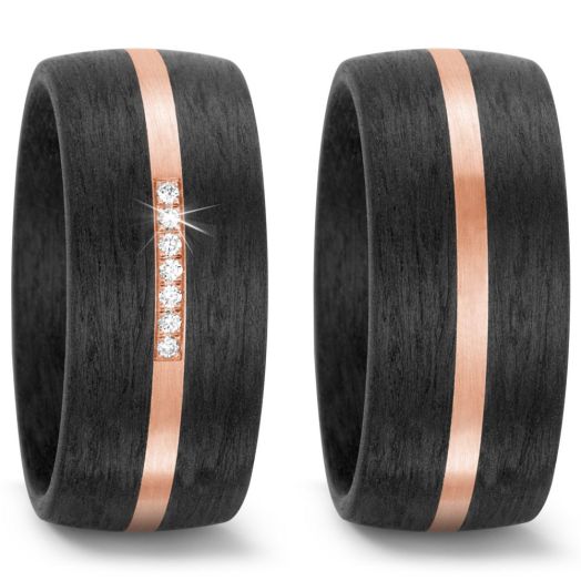 Carbon Rosegold Trauringe TitanFactory 59316