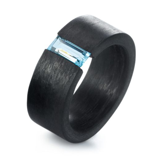 Carbon Verlobungsringe blauer Topas 59328