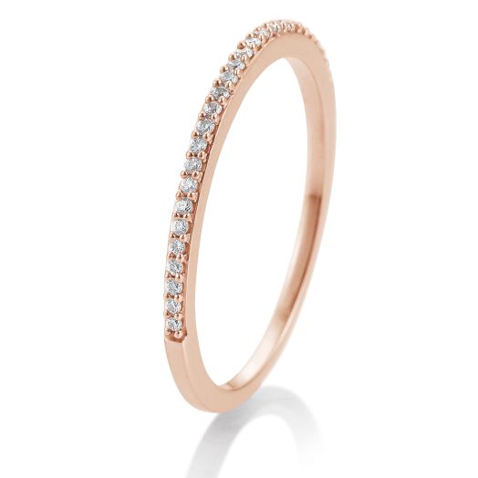 Verlobungsring Rotgold 0,112 ct. Memoire-Ring