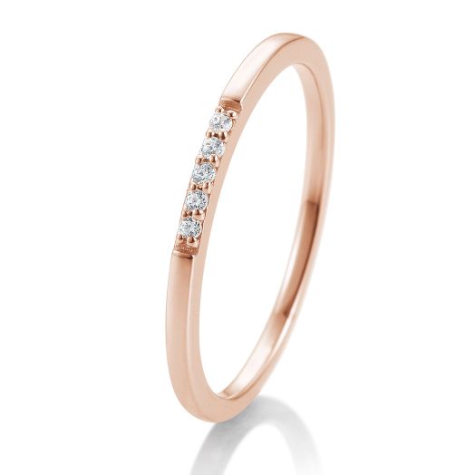 Verlobungsring Rotgold 0,038 ct. Memoire-Ring