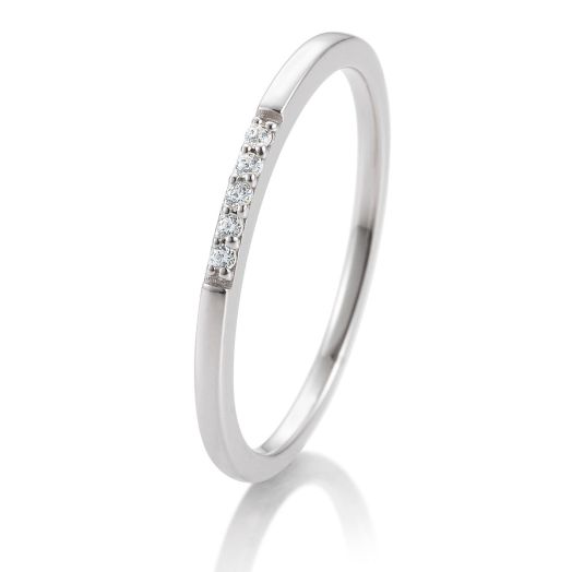 Verlobungsring Weißgold 0,038 ct. Memoire-Ring BR 40838