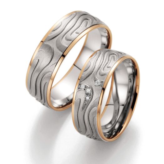 Trauringe Bayer 88423 Palladium Rotgold Eheringe günsitg