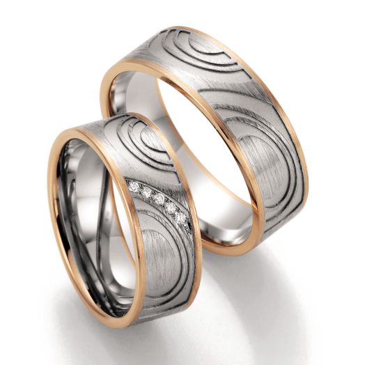 Trauringe Bayer 88424 Palladium Rotgold Eheringe Online