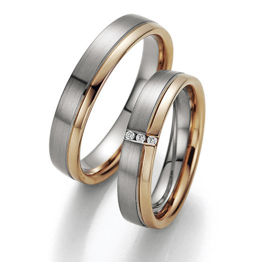Trauringe Bayer 88438 Palladium Rotgold Eheringe