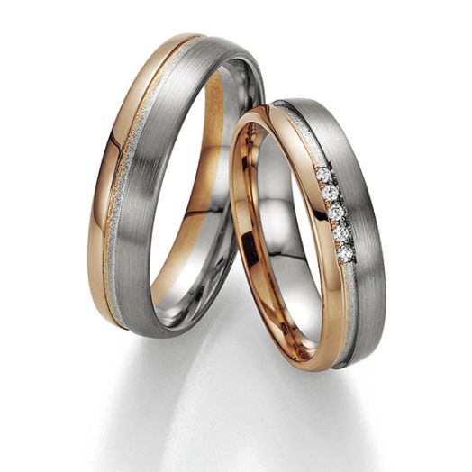 Trauringe Bayer 88440 Palladium Rotgold Eheringe