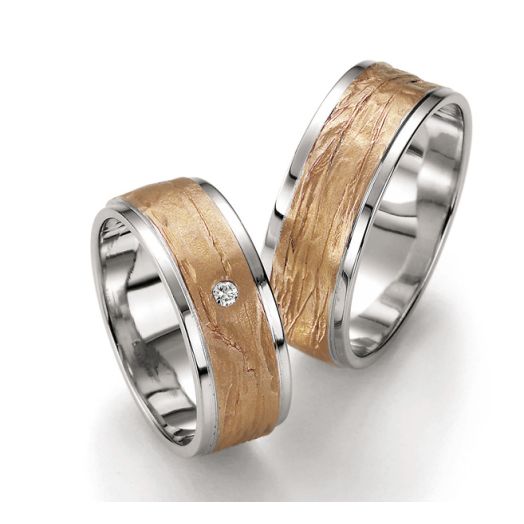 Eheringe Trauringe Bayer 60 90003/075 Weißgold Apricotgold