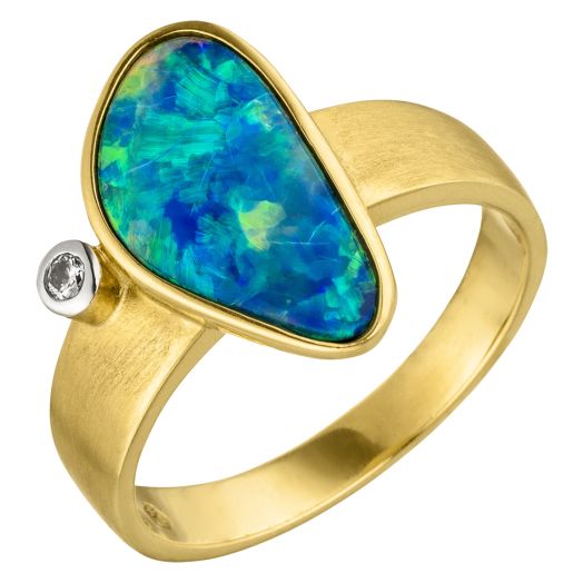 Goldring mit Opal und Brillant 0,03 ct. Gelbgold 94500187