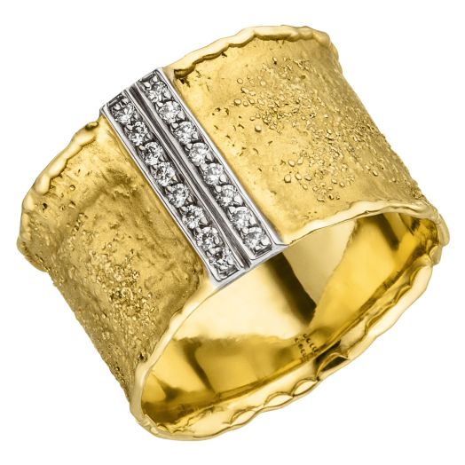Goldring mit Brillanten 0,16 ct. Goldschmiede handarbeit 94500537