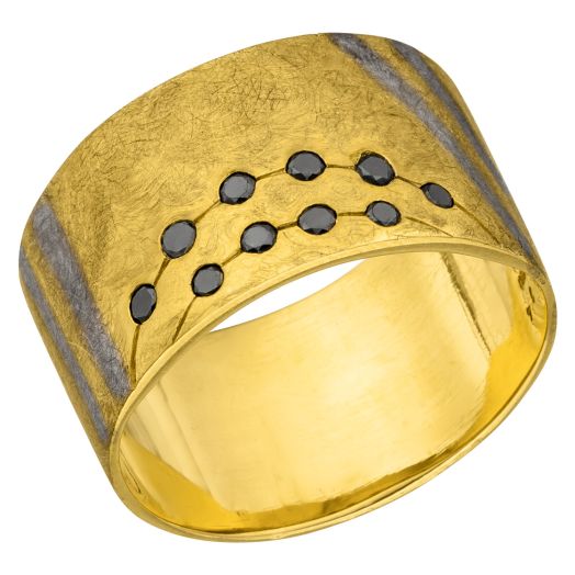 Goldring mit schwarzen Brillanten Goldschmuck 94500625