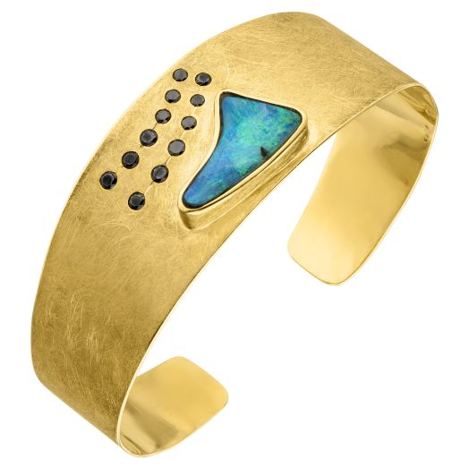 Armreif mit Opal und schwarzen Brillanten Goldschmuck 94700942