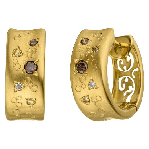 Creolen 750 Gelbgold naturfarbene Brillanten Schmuck 94700989