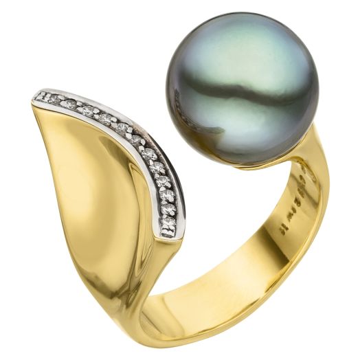 Perlenring aus Gold mit Tahitiperle Perlenschmuck 94800366