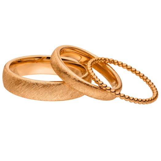 Trauringe Set Vintage Look Kugelring Verlobungsring 585 Rotgold 402