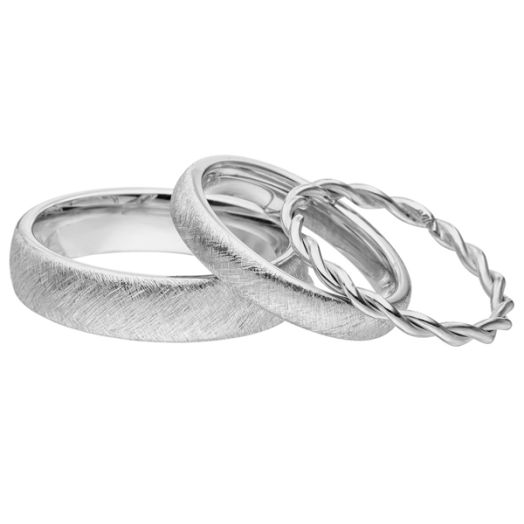 Trauringe Set Retro Stil Kordelring 410 Verlobungsring