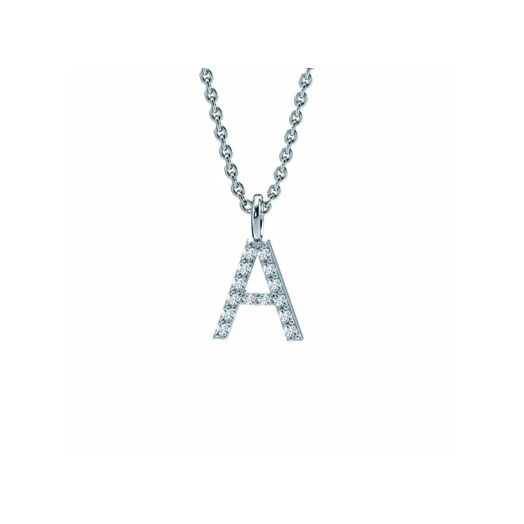 Anhänger Buchstabe mit Diamanten 585 Weißgold 47936