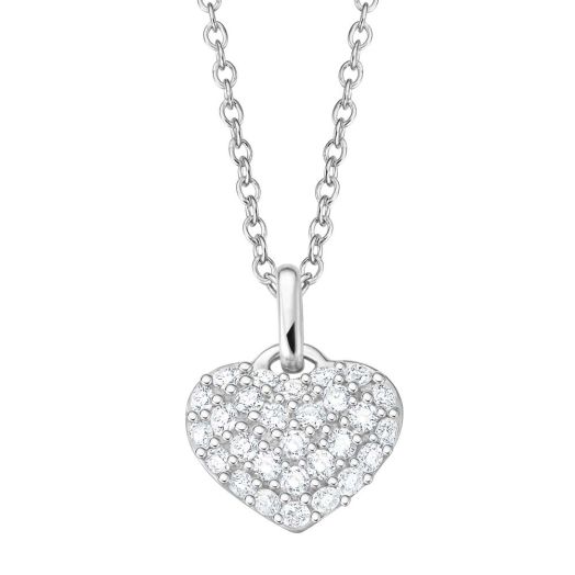 Herz Anhänger mit Kette Weißgold Herzanhänger Fleur GIL 47003