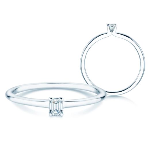 Verlobungsring Emerald Clean mit Diamant 0,08ct - 0,24 G/VS Weiß-, Gelb-, Rotgold oder Platin RIV 47692