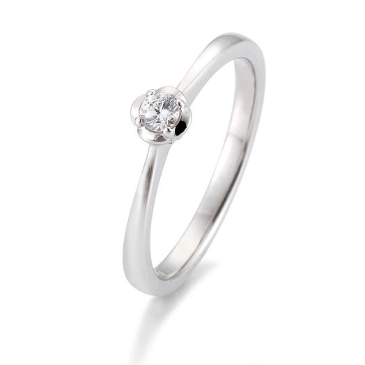 Weißgold Diamantring mit Rosenfassung 0,10 - 0,20 ct.