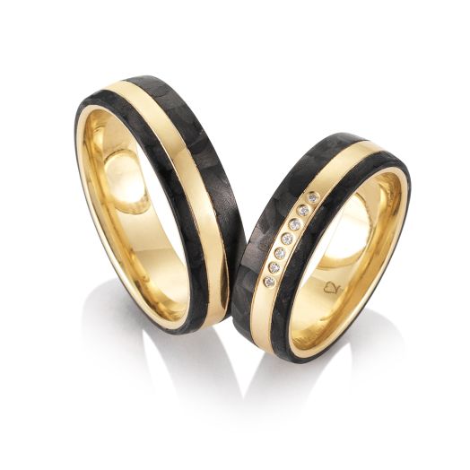 Eheringe Breuning Carbon Gelbgold Trauringe Karbon 06507