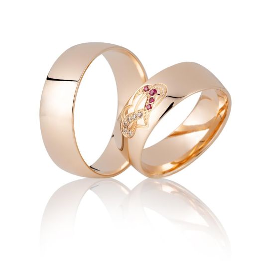 Eheringe Breuning Infini mit Rubinen und Brillanten 06579 Rotgold