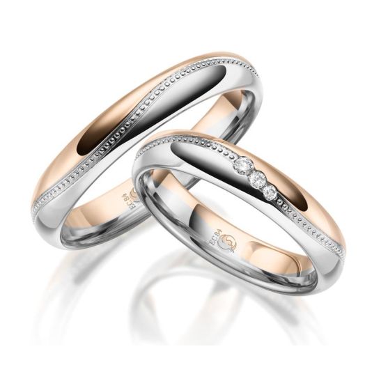 Eheringe Trauringe Rubin RU-1626 Rotgold Weißgold
