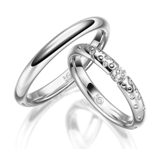 Trauringe Rubin Design Platin RU 1631 Eheringe