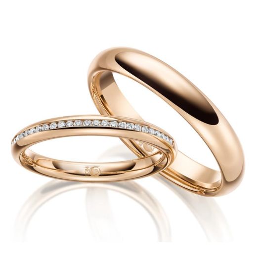 Trauringe Rubin Design Gold RU 1638 Eheringe Rosegold