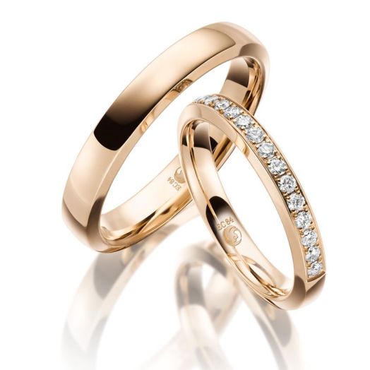 Eheringe Rubin Design Gold RU 1639 Trauringe Rosegold