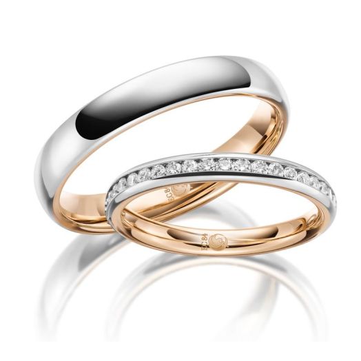 Trauringe Rubin Bicolor RU-1643 Ehe ringe mehrfarbig