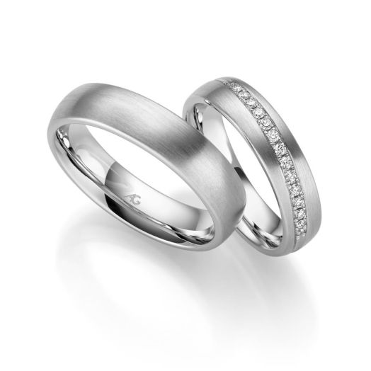 Eheringe Gerstner Trauringe 585 oder 750 Weißgold Diamanten 4/31286