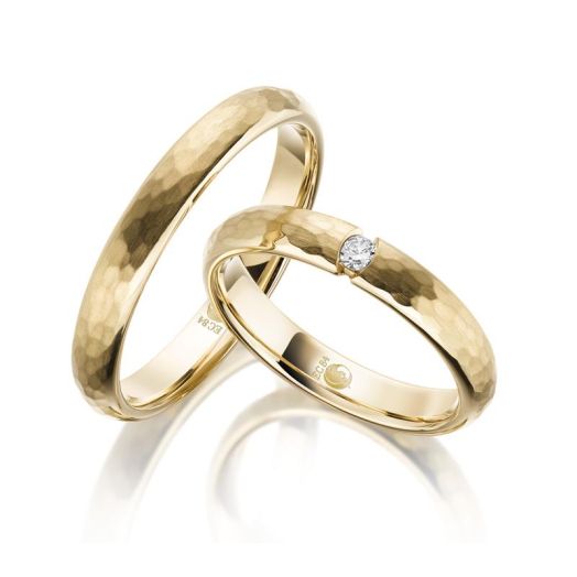 Eheringe Trauringe Rubin RU-1608-1 Gelbgold Struktur
