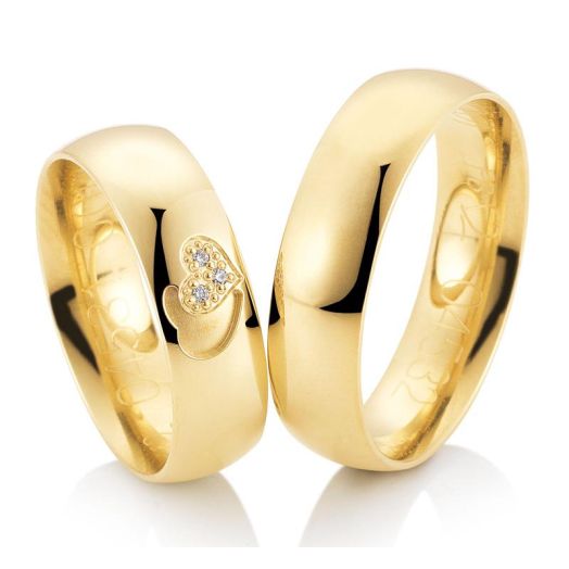 Eheringe Breuning Joy 2 04531 Trauringe Gelbgold Diamanten Herz