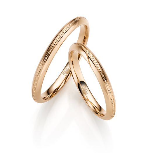 Trauringe mit Perlfuge von Rubin Design 7 Rosegold ru-1699