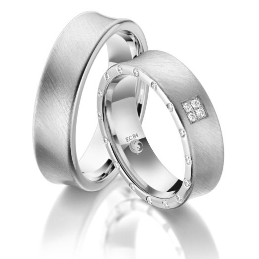 Trauringe Rubin Weißgold RU 1051 Eheringe Gold