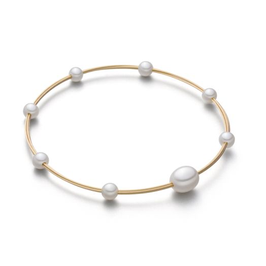 Armreif vergoldet mit Perlen av8 Perlenarmband