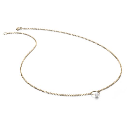 Kette Mini Ankerkette mit Perle vergoldet kv