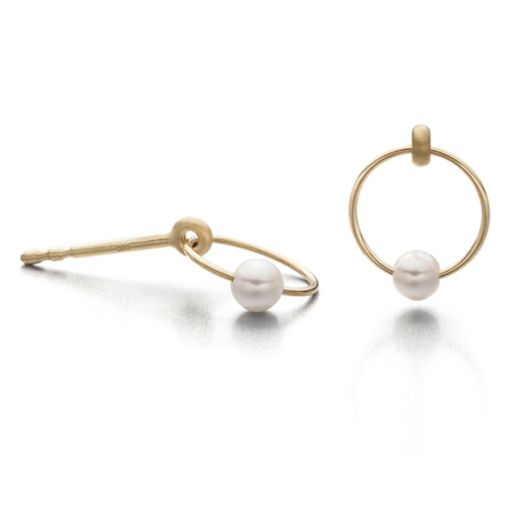 Ohrstecker mini Perlen vergoldet oder 750 Gelbgold mvo