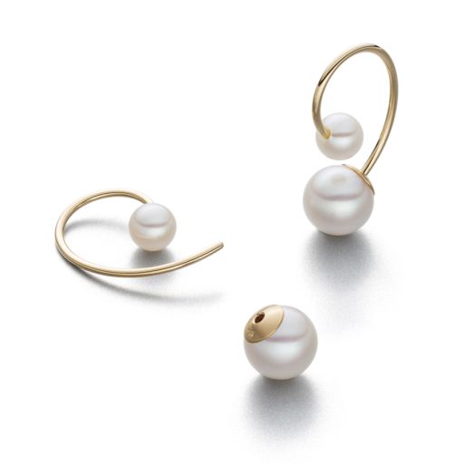 Ohrhänger Swing Perlen 750 Gelbgold mit Perlen sw-au-750
