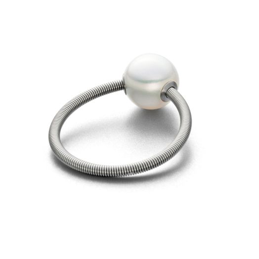 Perlenring One Stahlspirale mit Perle onesr