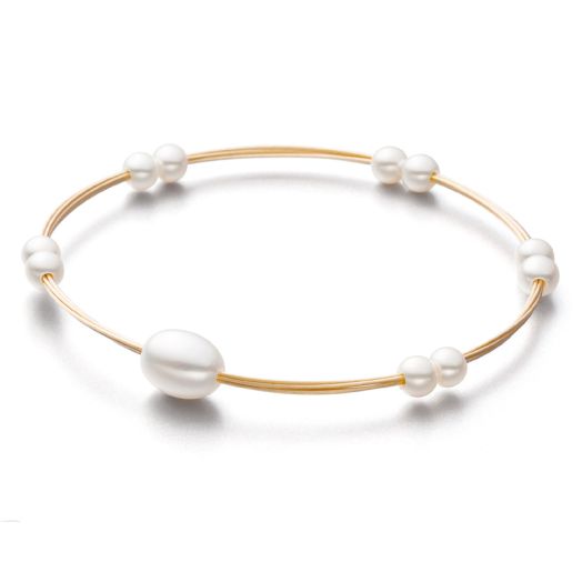 Armreif vergoldet mit Perlen av11 Perlenarmband
